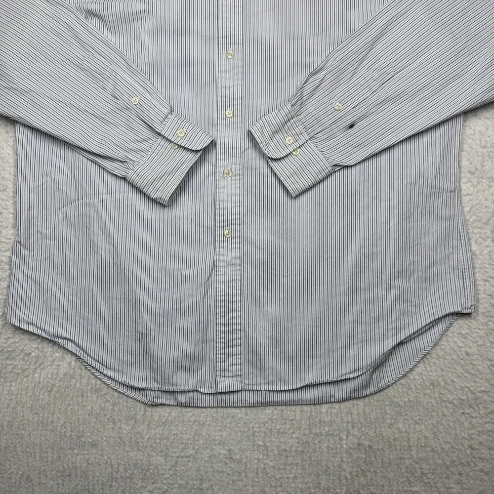 Polo Ralph Lauren Shirt Button‎ Up Preppy Blue Striped Men's 2XL (18 36/37)